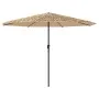 Garden umbrella with LED lights, brown steel pole, 388x388x248 cm. by , Umbrellas - Ref: Foro24-4005123, Price: 161,33 €, Dis...