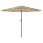 Garden umbrella with LED lights, brown steel pole, 388x388x248 cm. by , Umbrellas - Ref: Foro24-4005123, Price: 161,33 €, Dis...