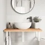 Wall-mounted sink shelf made of steel and solid beech wood by , bathroom vanities - Ref: Foro24-3302448, Price: 96,28 €, Disc...