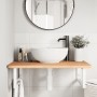 Wandwaschtischregal aus Stahl und massiver Buche von , Badezimmerwaschtische - Ref: Foro24-3302448, Preis: 105,45 €, Rabatt: %