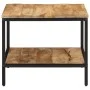 Mesa de centro de madera maciza de mango rugosa 55x55x45 cm de , Mesas de centro - Ref: Foro24-374068, Precio: 92,88 €, Descu...