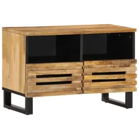 Solid rough mango wood TV stand 70x34x46 cm by , CD and DVD storage - Ref: Foro24-377441, Price: 75,14 €, Discount: %