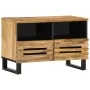 Solid rough mango wood TV stand 70x34x46 cm by , CD and DVD storage - Ref: Foro24-377441, Price: 75,14 €, Discount: %