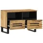 Solid rough mango wood TV stand 70x34x46 cm by , CD and DVD storage - Ref: Foro24-377441, Price: 75,14 €, Discount: %