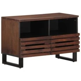 Solid mango wood TV stand in brown, 70x34x46 cm by , CD and DVD storage - Ref: Foro24-377443, Price: 68,01 €, Discount: %