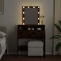 Frisiertisch mit LED-Lichtern in rauchiger Eiche, 80x41x144,5 cm. von , Schlafzimmerkommoden - Ref: Foro24-848182, Preis: 114...