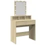 Tocador con luces LED color roble Sonoma 80x41x144,5 cm de , Tocadores para dormitorios - Ref: Foro24-848180, Precio: 118,45 ...
