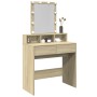 Dresser with LED lights in Sonoma oak color, 80x41x144.5 cm by , Bedroom Dressers - Ref: Foro24-848180, Price: 119,39 €, Disc...
