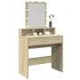Dresser with LED lights in Sonoma oak color, 80x41x144.5 cm by , Bedroom Dressers - Ref: Foro24-848180, Price: 120,50 €, Disc...