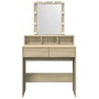 Dresser with LED lights in Sonoma oak color, 80x41x144.5 cm by , Bedroom Dressers - Ref: Foro24-848180, Price: 119,39 €, Disc...