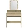 Tocador con luces LED color roble Sonoma 80x41x144,5 cm de , Tocadores para dormitorios - Ref: Foro24-848180, Precio: 118,45 ...