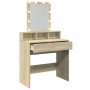 Dresser with LED lights in Sonoma oak color, 80x41x144.5 cm by , Bedroom Dressers - Ref: Foro24-848180, Price: 119,39 €, Disc...