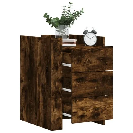 Engineered wood smoked oak bedside table 45x50x65 cm by , Nightstands - Ref: Foro24-848308, Price: 87,99 €, Discount: %