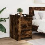 Mesita de noche madera de ingeniería roble ahumado 45x50x65 cm de , Mesitas de noche - Ref: Foro24-848308, Precio: 89,33 €, D...