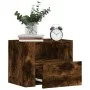 Wall-mounted bedside tables 2 units in smoked oak color 45x30x35 cm by , Nightstands - Ref: Foro24-848320, Price: 67,09 €, Di...