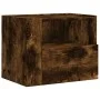 Wall-mounted bedside tables 2 units in smoked oak color 45x30x35 cm by , Nightstands - Ref: Foro24-848320, Price: 67,09 €, Di...