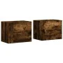 Mesitas de noche de pared 2 uds color roble ahumado 45x30x35 cm de , Mesitas de noche - Ref: Foro24-848334, Precio: 72,45 €, ...