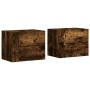 Wand-Nachttische 2 Stück in Rauch-Eiche Farbe 45x30x35 cm von , Nachttische - Ref: Foro24-848334, Preis: 73,40 €, Rabatt: %