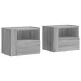 Wand-Nachttische 2 Stück in Grau Sonoma 45x30x35 cm von , Nachttische - Ref: Foro24-848322, Preis: 69,43 €, Rabatt: %