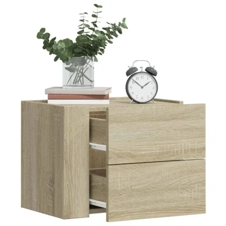 Mesita de noche de pared color roble ahumado 45x30x35 cm de , Mesitas de noche - Ref: Foro24-848329, Precio: 41,31 €, Descuen...