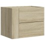 Wall-mounted bedside table in smoked oak color, measuring 45x30x35 cm. by , Nightstands - Ref: Foro24-848329, Price: 41,87 €,...