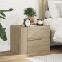 Wall-mounted bedside table in smoked oak color, measuring 45x30x35 cm. by , Nightstands - Ref: Foro24-848329, Price: 41,87 €,...
