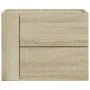 Mesita de noche de pared color roble ahumado 45x30x35 cm de , Mesitas de noche - Ref: Foro24-848329, Precio: 41,31 €, Descuen...