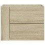 Wall-mounted bedside table in smoked oak color, measuring 45x30x35 cm. by , Nightstands - Ref: Foro24-848329, Price: 41,87 €,...