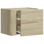 Wall-mounted bedside table in smoked oak color, measuring 45x30x35 cm. by , Nightstands - Ref: Foro24-848329, Price: 41,87 €,...