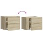 Wall-mounted bedside table in smoked oak color, measuring 45x30x35 cm. by , Nightstands - Ref: Foro24-848329, Price: 41,87 €,...