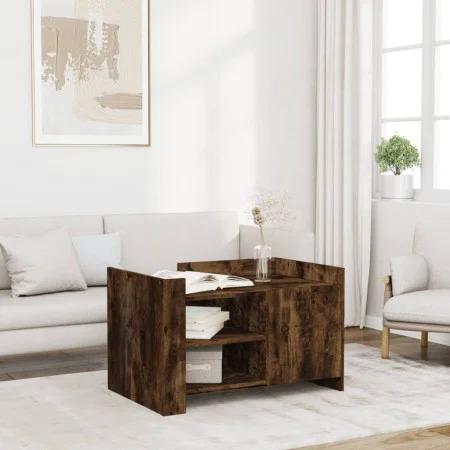 Engineered wood smoked oak coffee table 80x50x50 cm by , Coffee table - Ref: Foro24-848357, Price: 69,28 €, Discount: %