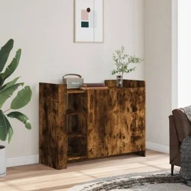 Engineered wood smoked oak sideboard 100x35x75 cm by , Sideboards - Ref: Foro24-848413, Price: 104,58 €, Discount: %