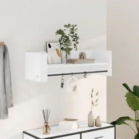 Engineered wood white wall shelf 100x35x30.5 cm by , Shelves and shelves - Ref: Foro24-848458, Price: 38,70 €, Discount: %