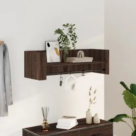 Engineered wood brown oak wall shelf 100x35x30.5 cm by , Shelves and shelves - Ref: Foro24-848464, Price: 37,01 €, Discount: %