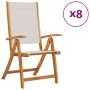 Folding garden chairs 8 pcs solid acacia wood textilene by , Garden chairs - Ref: Foro24-3279240, Price: 585,76 €, Discount: %