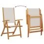 Folding garden chairs 8 pcs solid acacia wood textilene by , Garden chairs - Ref: Foro24-3279240, Price: 585,76 €, Discount: %