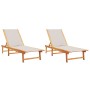 Tumbonas 2 unidades madera maciza de acacia y textileno gris de , Tumbonas - Ref: Foro24-3279249, Precio: 275,06 €, Descuento: %