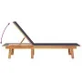 2 sun loungers with solid acacia wood table and blue textilene by , Loungers - Ref: Foro24-3279254, Price: 354,09 €, Discount: %