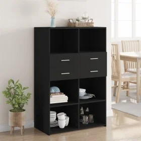 Engineered wood black sideboard 80x42.5x124 cm by , Sideboards - Ref: Foro24-3281386, Price: 125,14 €, Discount: %
