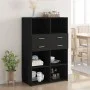 Aparador de madera de ingeniería negro 80x42,5x124 cm de , Aparadores - Ref: Foro24-3281386, Precio: 125,13 €, Descuento: %