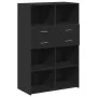 Aparador de madera de ingeniería negro 80x42,5x124 cm de , Aparadores - Ref: Foro24-3281386, Precio: 125,13 €, Descuento: %