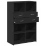 Aparador de madera de ingeniería negro 80x42,5x124 cm de , Aparadores - Ref: Foro24-3281386, Precio: 125,13 €, Descuento: %