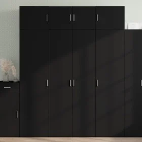 Tall black engineered wood sideboard 80x42.5x185 cm by , Sideboards - Ref: Foro24-3281435, Price: 213,15 €, Discount: %