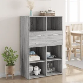 Engineered wood sideboard in Sonoma grey, 80x42.5x124 cm. by , Sideboards - Ref: Foro24-3281390, Price: 133,98 €, Discount: %