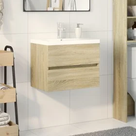 Zweiteiliges Badezimmermöbel-Set aus Keramik und Ingenieurholz. von , Badezimmermöbel - Ref: Foro24-3307662, Preis: 183,74 €,...