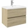 Set de mueble de baño 2 piezas cerámica y madera de ingeniería de , Muebles de baño - Ref: Foro24-3307662, Precio: 183,74 €, ...