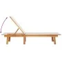 Sun lounger with solid acacia wood table and gray textilene by , Loungers - Ref: Foro24-4008417, Price: 191,63 €, Discount: %
