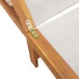 Sun lounger with solid acacia wood table and gray textilene by , Loungers - Ref: Foro24-4008417, Price: 195,32 €, Discount: %