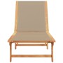 Solid acacia wood sun lounger with taupe textilene by , Loungers - Ref: Foro24-4008415, Price: 174,76 €, Discount: %