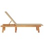 Solid acacia wood sun lounger with taupe textilene by , Loungers - Ref: Foro24-4008415, Price: 174,76 €, Discount: %